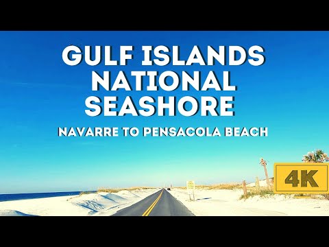 Pensacola Florida - Relaxing 4K Drive Down Gulf Island National Seashore Navarre to Pensacola Beach